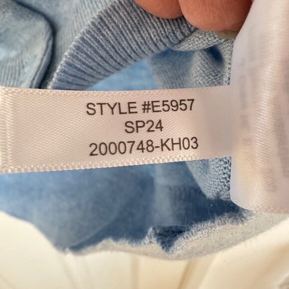 NEW J.Crew Classic Cotton Cardigan Sweater Blue Preppy Minimalist Collegiate - Picture 10 of 10